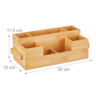 Bamboo Cutlery Holder with Napkin Holder