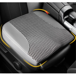 Подушка для сидіння в авто з Memory Foam для спини та куприка, шкіряна, 4D сітка, темно-сіра