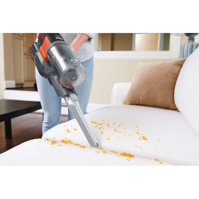 Бездротовий акумуляторний пилосос Black+Decker 4в1 BHFEV182C (18V, 2.0Ah) з електрощіткою, для підлоги та ручного використання, з насадкою для щілин, акумулятор та зарядний пристрій в комплекті