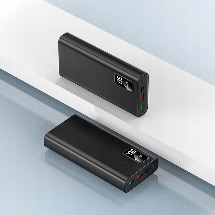 Потужний зовнішній акумулятор (Power Bank) 50000mAh 22.5W, швидка зарядка USB-C, тонкий корпус