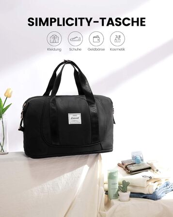 LOVEVOOK Сумка ручної поклажі Ryanair, 40x30x20 см, розширювана, для подорожей, зелена (чорна)