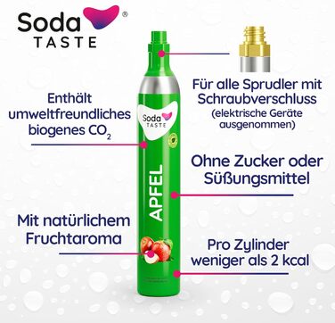 Набір Mysoda Woody: Газований напій з дерева, пластикова пляшка 1л, 2 балончики CO2 (Classic, Apfel)