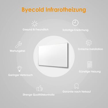 Інфрачервовий обігрівач Byecold Standgerät 300 Вт з підставкою, інфрачервовий електрообігрівач, білий, з захистом від перегріву
