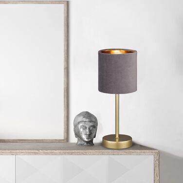 Торшер Fischer & Honsel Aura: класичний дизайн, золото, м'ятний, тканинний плафон, висота 34 см