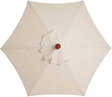 TIUTIU Replacement Canopy Cover for Patio Umbrella – 6 Ribs – 2m/2.7m/3m – Waterproof – UV Protection – Replacement Fabric (2.7m/8.9ft, Beige)