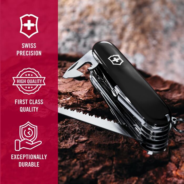 Мультитул Victorinox Swiss Champ: 33 функції, ніж, відкривачка, викрутка (чорний)