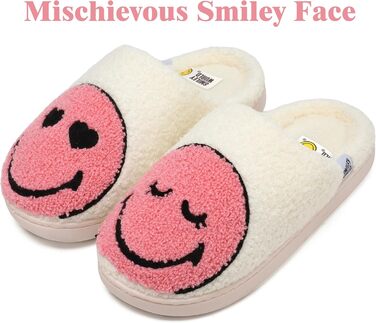 Жіночі домашні тапочки Smilley, чоловічі тапочки з плюшем, Memory Foam, теплі зимові тапочки для дому, рожеві, 36/37 EU