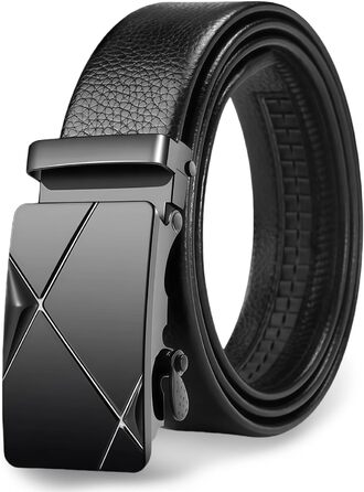 Чоловічий шкіряний ремінь автоматичної застібки без отворів, 35 мм, регульований, для ділових костюмів та джинсів, з антицарапинною пряжкою, елегантний дизайн