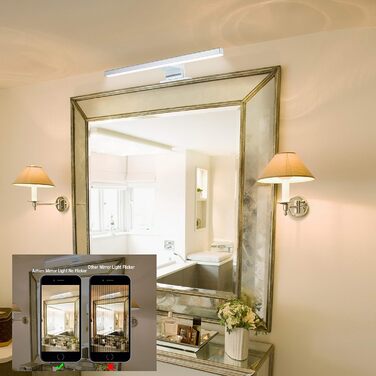 Azhien LED Mirror Light Bathroom 10W 820LM Neutral White 4000K, Slim 14mm Width 3in1 Mounting IP44 230V Wall Light Mirror Lamp 600mm, Flicker-Free Bathroom Vanity Mirror Lights (30cm)