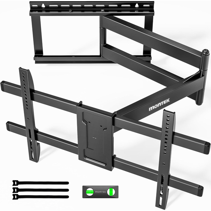 Настінна кріплення для телевізора monTEK 1080mm - для плоских та вигнутих моніторів до 60 кг, поворотна та нахилена, висувна, VESA 800x400 мм (43-80 дюймів)