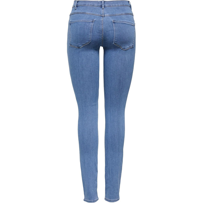 Джинси жіночі ONLY Skinny DNM NOOS, блакитні, розмір XL/34L, середній блакитний денім, базовий стиль, стрітвір