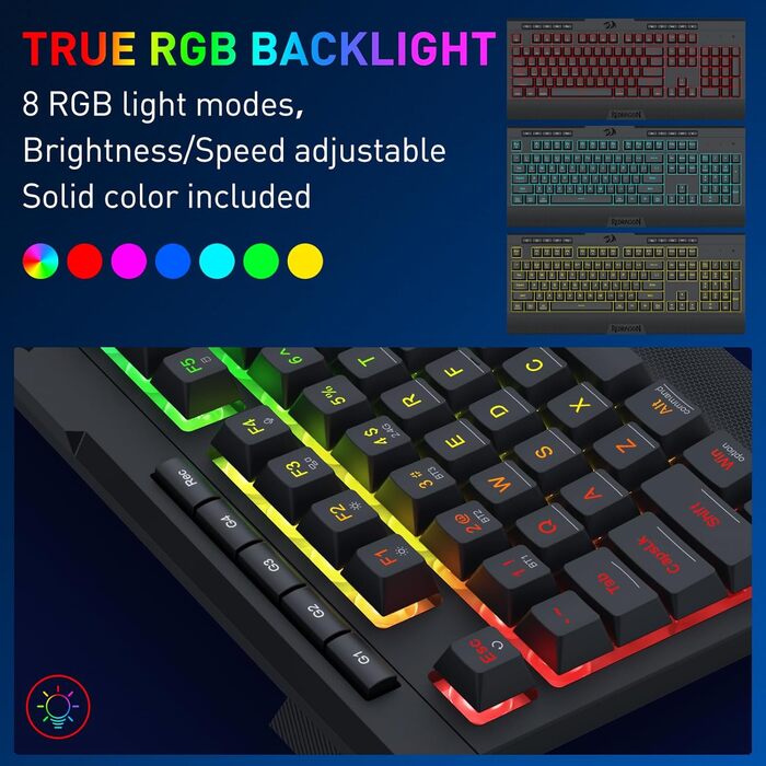 Redragon K628 Tri-Mode Механічна Клавіатура та Миша, RGB, 8000 DPI, S151 PRO