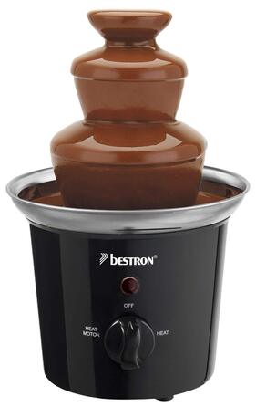 Шоколадний фонтан Bestron з 3 ярусами, 60 Вт, чорний колір, з підігрівом