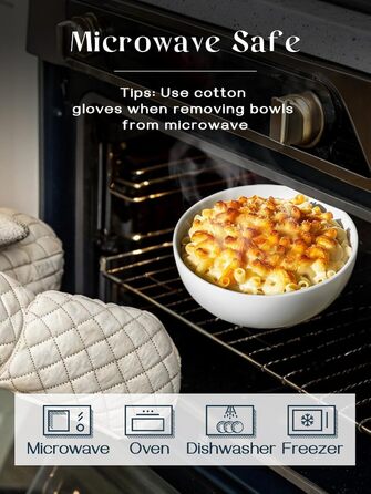 Набір супових мисок DOWAN 1100 мл (4 шт.) - білі керамічні миски для супу, каші, пасти, Φ18 см, стікшільні