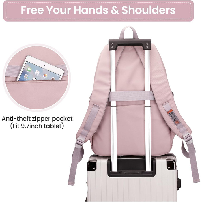 Дитячий рюкзак для дівчаток, рюкзак для підлітків – стильний та водонепроникний, для 3-9 класів, великий, для школи та подорожей, блакитний (8529# фіолетовий)