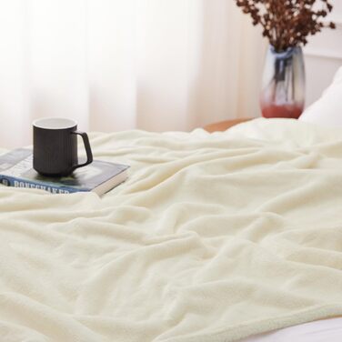 WAVVE Плед м'який, теплий, флісовий 150x200 см - 2 шт. (кремовий)