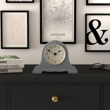 JONES CLOCKS® Speakeasy Table Clock | Classic Napoleon Hat Design | Contemporary classic style for desk, table, shelf or bedside table (Navy Blue)