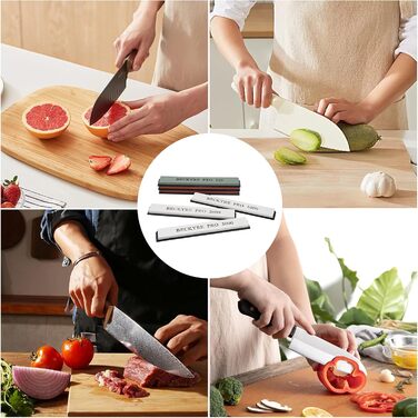 Набір точильних каменів для ножів (6 шт.) з фіксованим кутом, точильний брусок, професійний набір з підставкою для кухні та відпочинку на природі