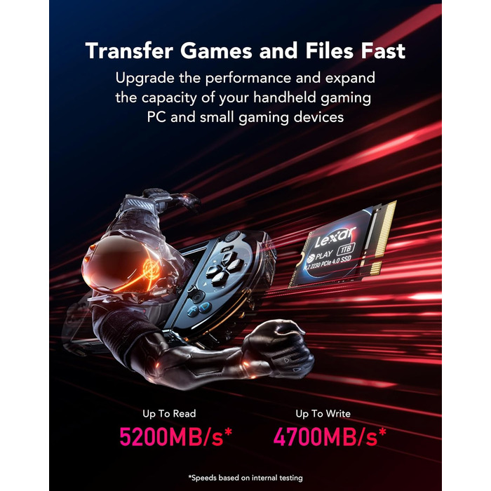 Lexar SSD 1TB M.2 2280 PCIe Gen3x4 NVMe - Внутрішній SSD накопичувач для ПК та геймерів