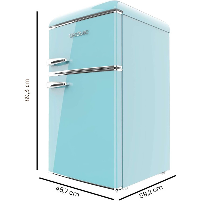Холодильник Cecotec Bolero CoolMarket 2D Origin 86 Blue 86л, ретро, клас E, синій