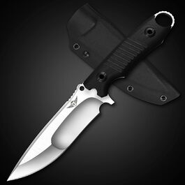 Ніж для полювання KOMWERO з фіксованим лезом D2, G10 рукоятка, Kydex чохол, гострий туристичний ніж для виживання, бушкрафту, з подарунковою коробкою, нековзка ручка