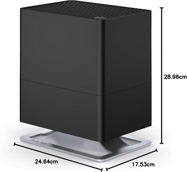 Зволожувач повітря Stadler Form Oskar little, чорний - енергозберігаючий, для кімнат до 30 м², тихий, з автовимкненням та регульованими LED