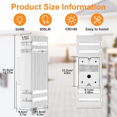 LED вуличний світильник CELAVY - вулична бра, IP65, GU10, 3000K, для дому та тераси, сірий
