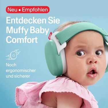 Захисні навушники Alpine Muffy Baby Klassik для дітей до 36 місяців - захист від шуму, антиковзне регульоване наголов'я, безпечні та сертифіковані в Німеччині, зелений колір