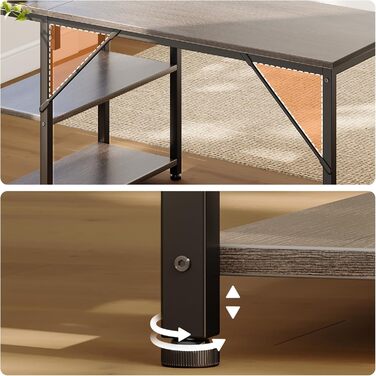 Ігровий стіл Coleshome, кутовий, з обертовим органайзером, 120x70 см (сірий)