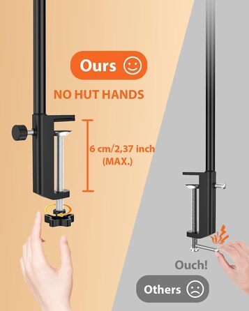 Настільна лампа 10W з регулюванням яскравості - 160 LED, USB-адаптер, 3 колірні температури, 10 рівнів яскравості, гнучкий 70см