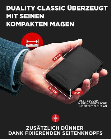SF SCOFIELD Duality Classic Premium Slim Wallet with Coin Pocket | Cardholder with Coin Pocket for 9-10 Cards | Card Wallet | Men's Wallet | RFID Protection | Credit Card Holder | Smart Wallet