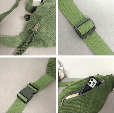 Жіноча поясна сумка з корду, через плече, регульований ремінь, модна, для відпочинку, спорту, зеленого кольору. Чоловіча поясна сумка кросбоді