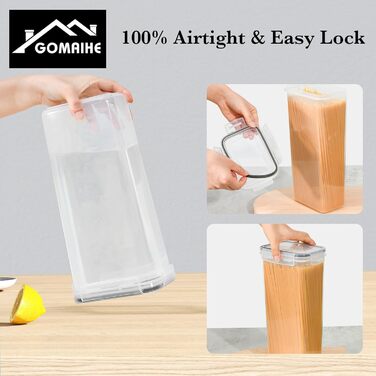 Контейнери для зберігання GoMaihe 12 шт. з кришкою: набір контейнерів для кухні, 800 мл з етикетками. Їдальні контейнери для крупи, цукру та спецій. Без BPA, придатні для миття в посудомийній машині. 0.8 л x 12 шт. (Чорний, 2.8 л x 6 шт.)