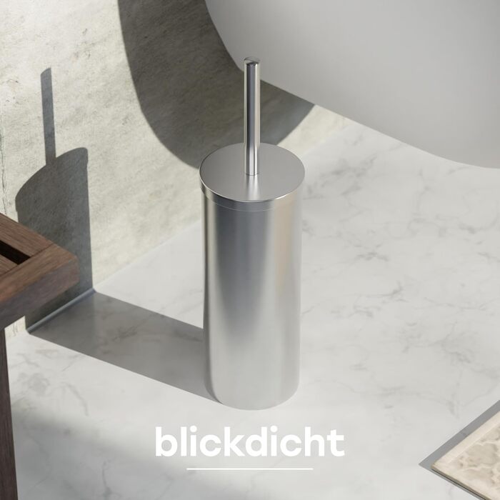 Торцева щітка для унітазу з нержавіючої сталі та силікону з дискретним тримачем. Антибактеріальна щітка для туалету з захистом від бризок (срібляста)