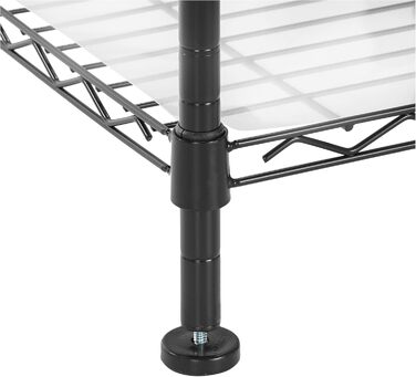 Amazon Basics Extendable Open Closet with 10 Height-Adjustable Shelves - Maximum Weight 521 kg, Black, 144.8 - 203.2 x 35.6 x 182.9 cm