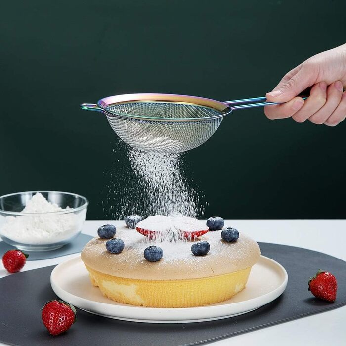 Набір сит для просіювання Fine Mesh (3 шт.), рожеве золото, нержавіюча сталь, для випічки, матча, соусів, пасти