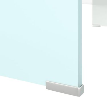 Підставка для телевізора та монітора зі скла vidaXL, біла, 90x30x13 см