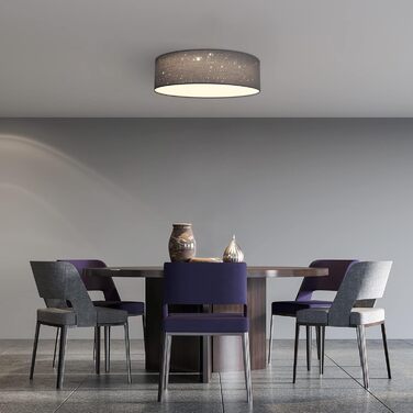 Navaris LED Ceiling Light - Dimmable Color Temperature Change Remote Control - 22W Starry Sky - Living Room Lamp Bedroom Ceiling Lamp Children's Room Lamp Ceiling (32cm, Light Grey)