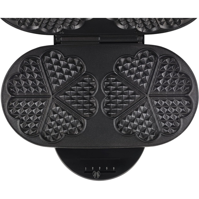 Tefal Double Heart Waffle Maker WM311D | Stepless temperature control for desired browning | Non-stick plates | Batter-catching device | 1200W | ‎37 x 11.4 x 28.5 cm Double Heart Waffle Iron
