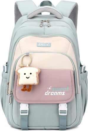 Дитячий рюкзак для дівчаток 2-10 класів, 32L | Легкий, з дихаючою спинкою та м'якими лямками | Рюкзак для підлітка 8+ років (Небесно-блакитний)