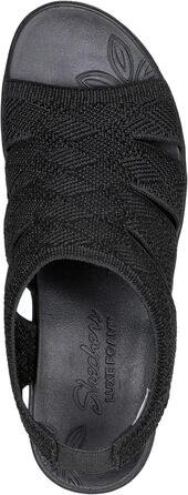 Босоніжки жіночі Skechers Pier-lite Memory Maker на танкетці, чорні (37 EU, широка ширина)
