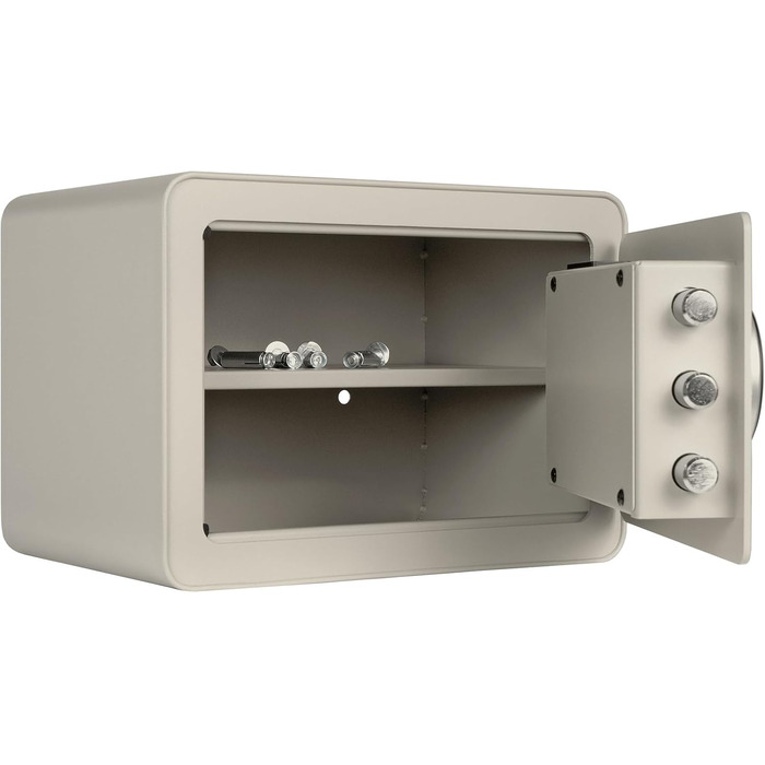 Сейф меблевий Rottner Vintage-Grey зі сталі: електронний замок, сканер відбитка пальця, аварійне відкриття, внутрішнє підсвічування та полиця