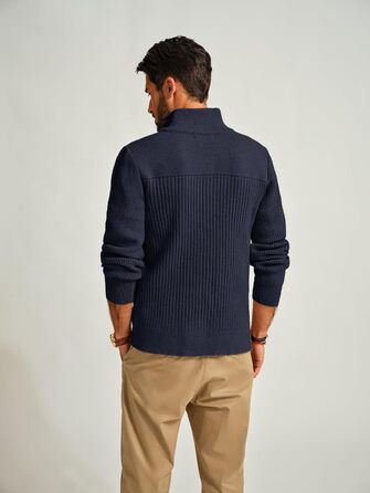 Кардиган чоловічий PJ PAUL JONES з блискавкою та стійким коміром, колір: темно-синій, розмір M