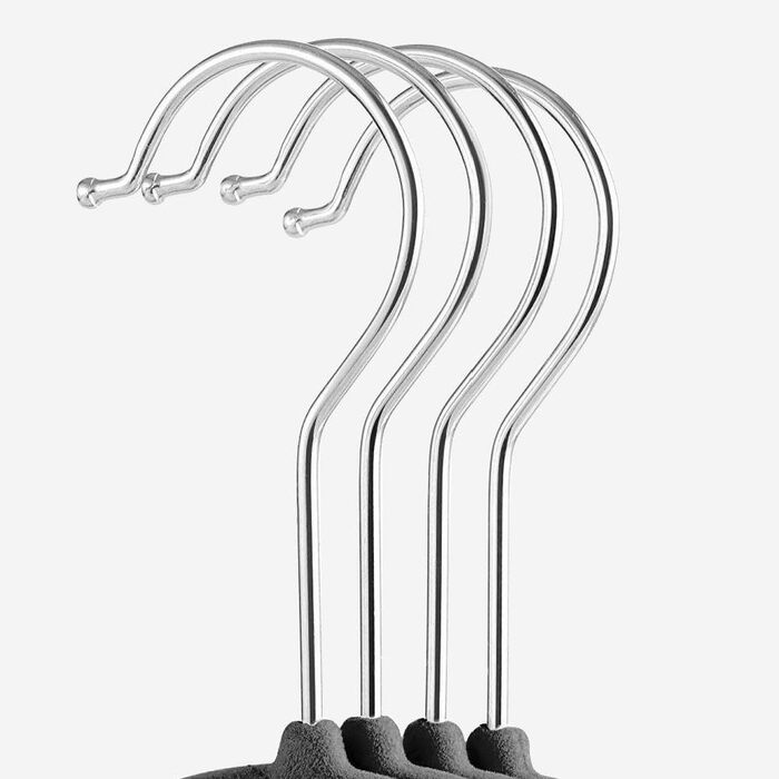 Yaheetech Velvet Clothes Hangers 100 Pack Suit Hangers Closet Hangers Non-Slip Surface Laundry Hangers with 360° Swivel Hook Grey