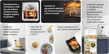 Фритюрниця Xiaomi Smart Air Fryer 6.5 л, чорна, розумна, електрична
