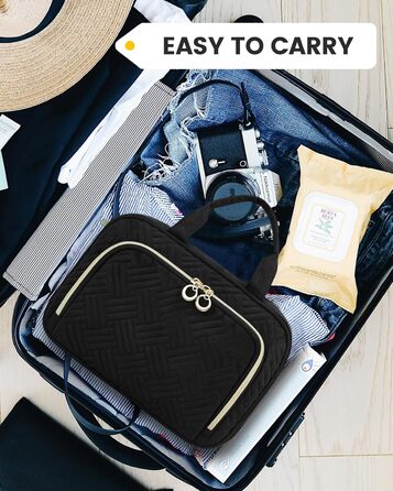 Сумка для косметики OVEVOOK чорна з відділенням для прикрас (M-Update) - водонепроникна, з гачками