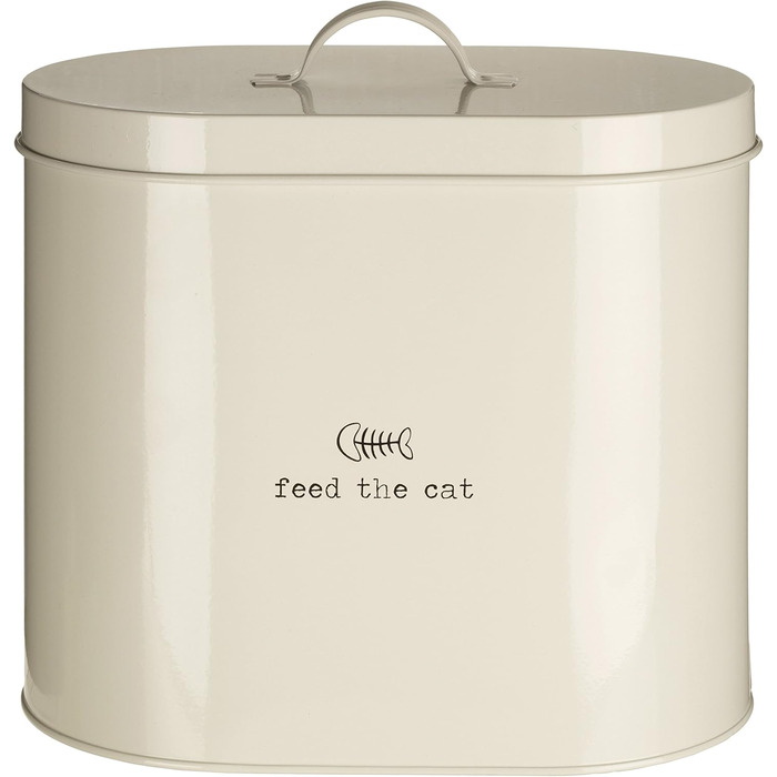 Контейнер для корму для тварин Premier Housewares, 6.5 л, метал, кремовий, з ложкою