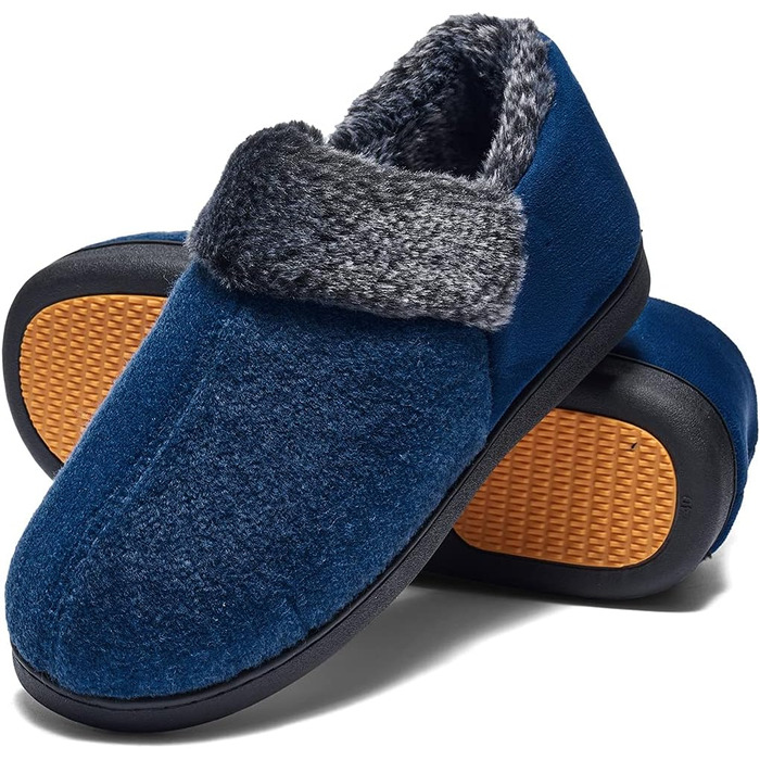 Тапочки Mishansha Herren Winter Warme Hausschuhe з піною Memory Foam, зимові, теплих блакитних кольорів, розмір 38-49