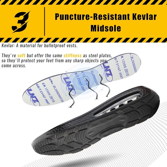 Робочі черевики Hitmars Unisex з автоматичним замиканням, розмір 36-46 (сірий, 46 EU)