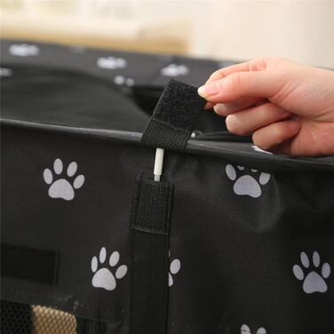 Portable Dog House Pet Pen 90x70x60cm - Foldable Pet Playpen, Crate, Kennel for Cats, Dogs, Puppies (Black)